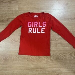 Vibrant Red Cotton Long Sleeve Tee